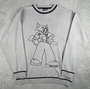 Phat Farm Pullover Sweater Men's Size XXL Gray Mascot Pig Graphic Crew Neck